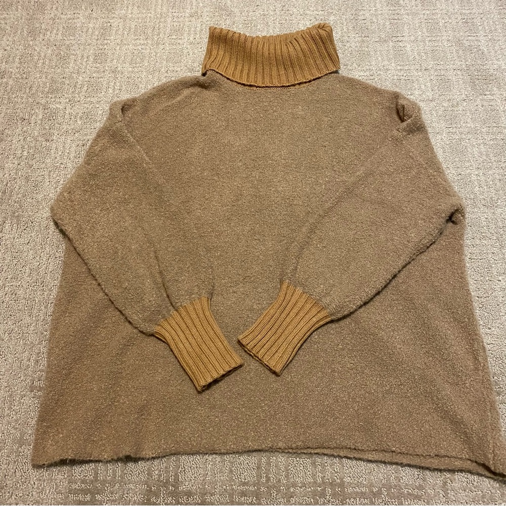 {Offline By Aerie} Turtle Neck Knit Pullover Sweater | Brown ~ Size Medium - Picture 2 of 16